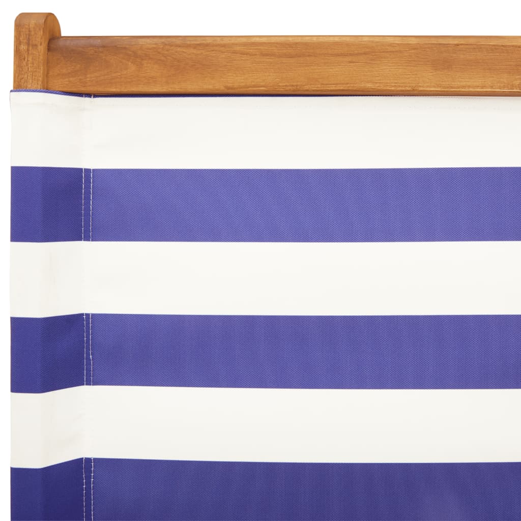 Sedie Giardino 2pz Blu e Bianco Legno Massello Acacia e Tessuto