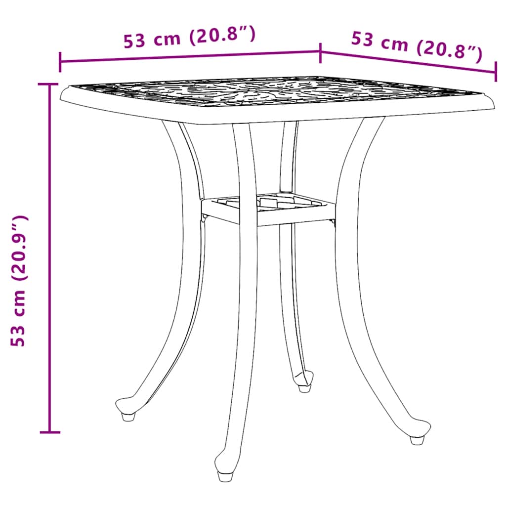 Tavolo da Giardino Bianco 53x53x53 cm in Alluminio Pressofuso | homemem39
