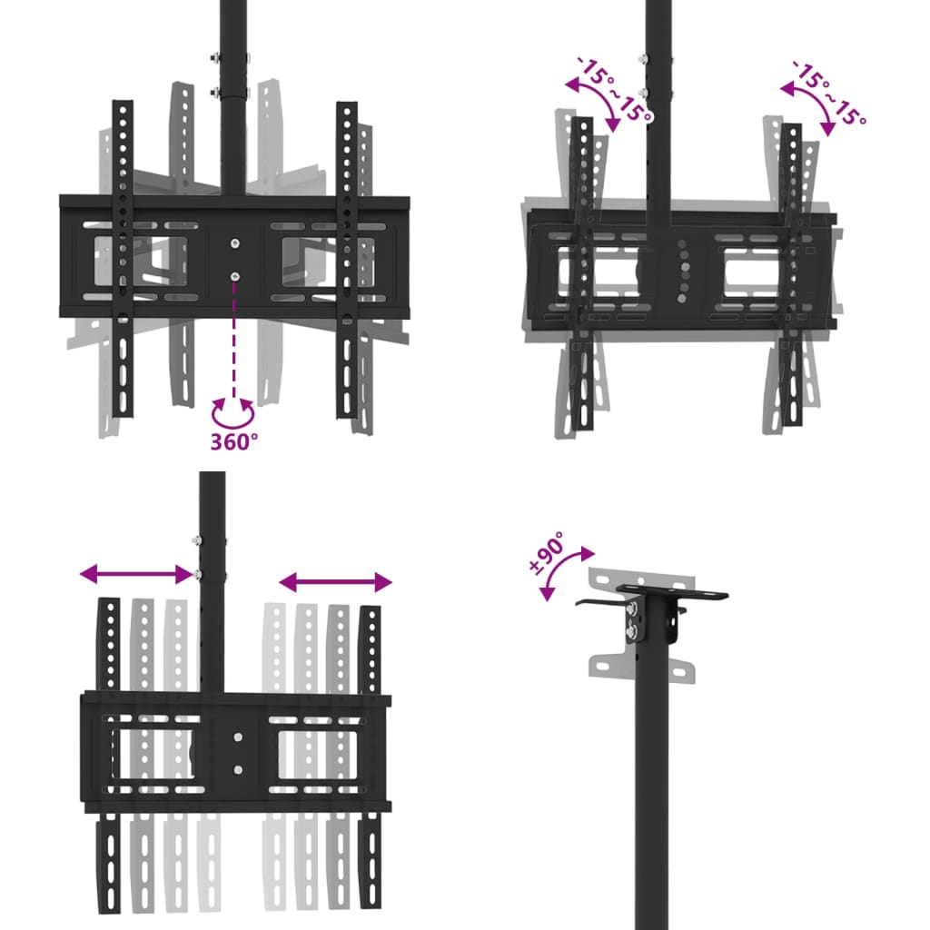 Porta TV a Soffitto per Schermo 32"-65" Max VESA 400x400mm 40kg - homemem39