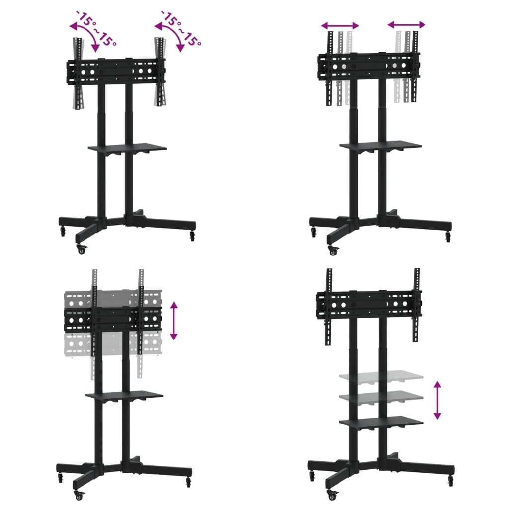 Supporto TV su Ruote Schermo 32"-70" Max VESA 600x400 mm 50kg - homemem39
