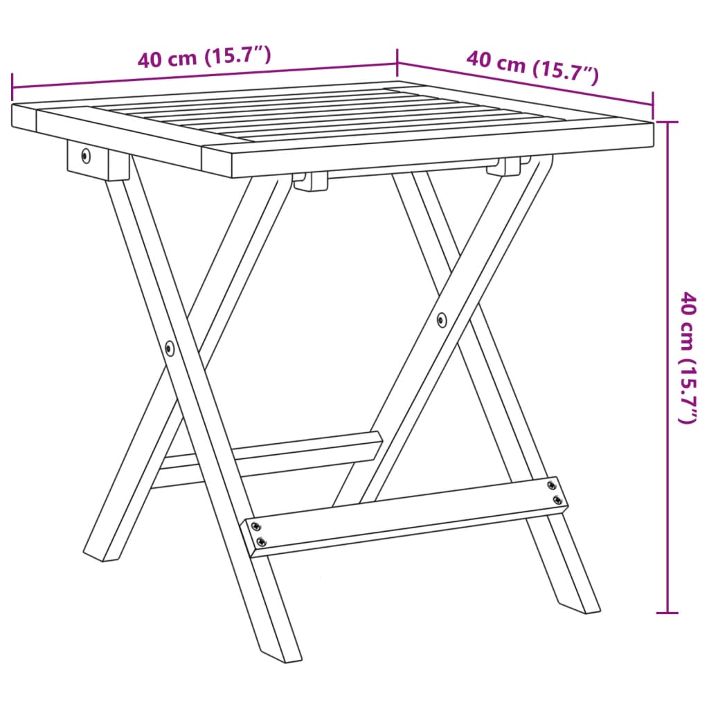 Tavolino da Giardino 40x40x40 cm in Legno Massello di Acacia | homemem39