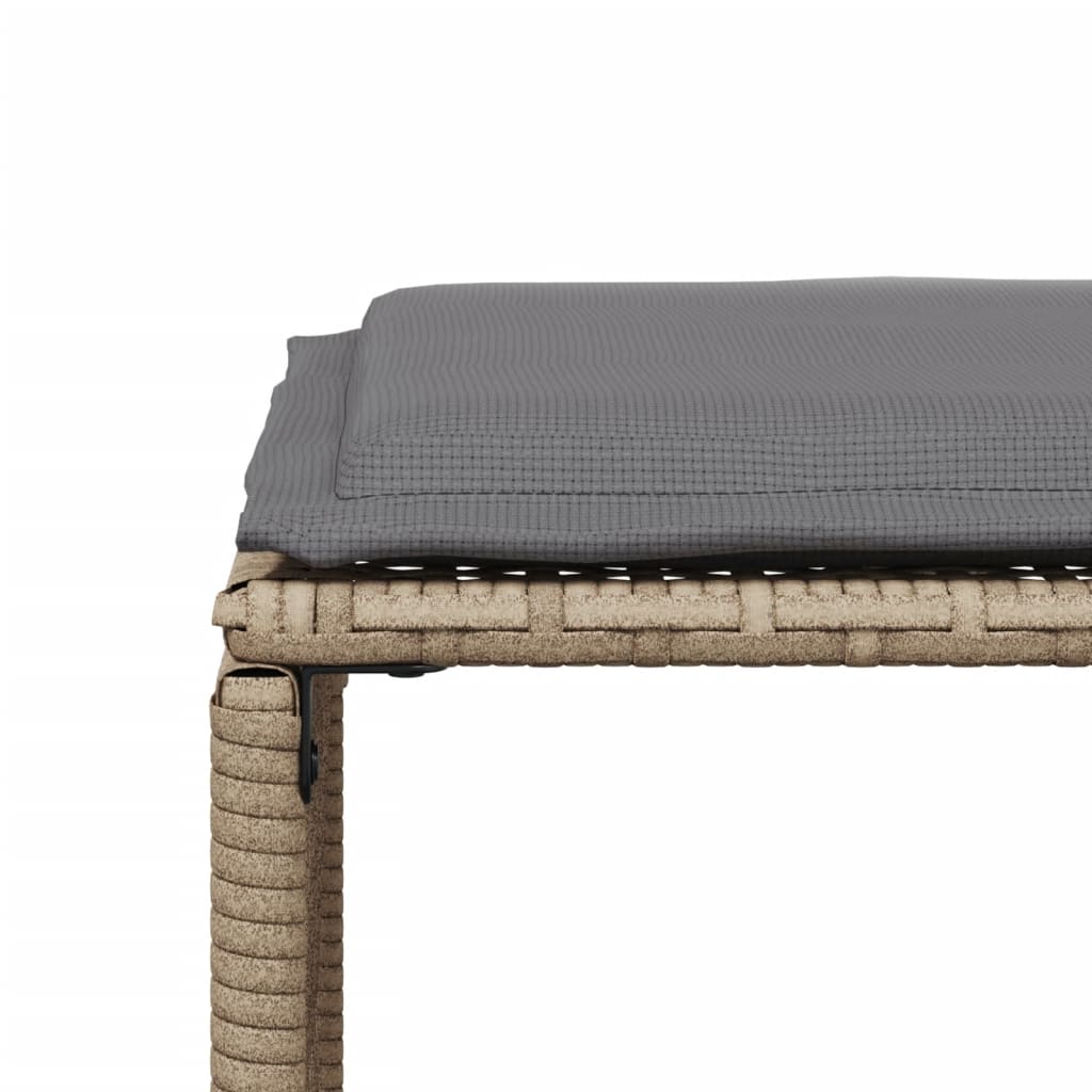 Set da Pranzo da Giardino 7 pz con Cuscini Beige in Polyrattan | homemem39