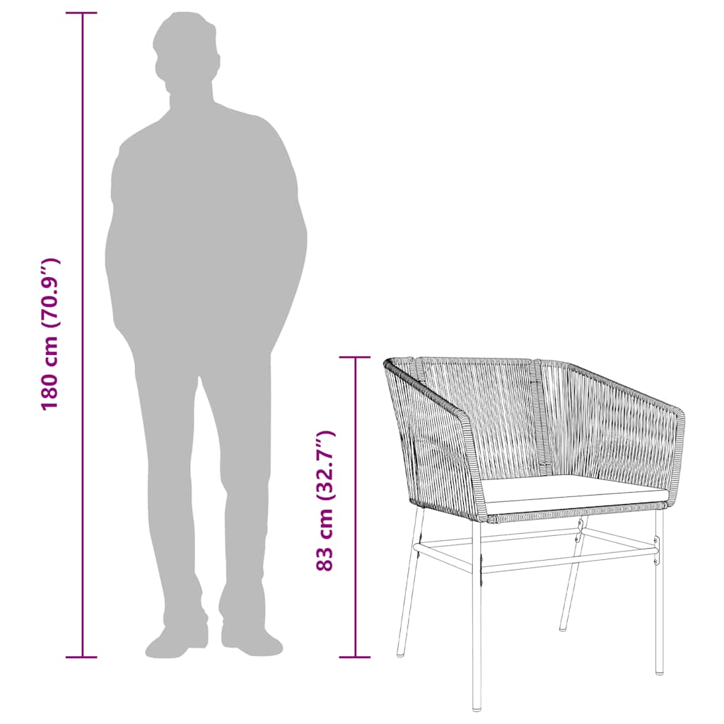 Sedie da Giardino con Cuscini 2 pz Nere in Polyrattan | homemem39