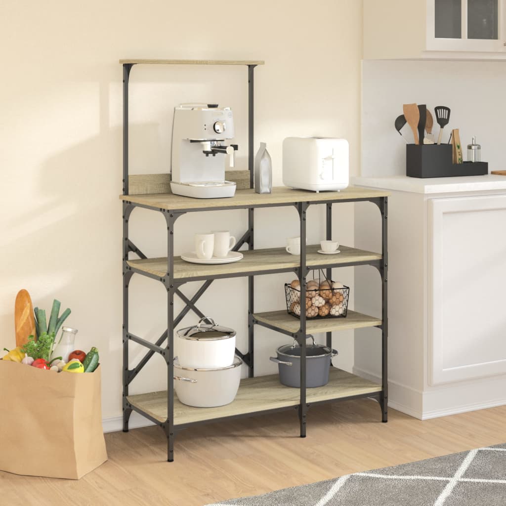 Mobile Cucina Rovere Sonoma 90x40x132 cm Multistrato e Metallo - homemem39