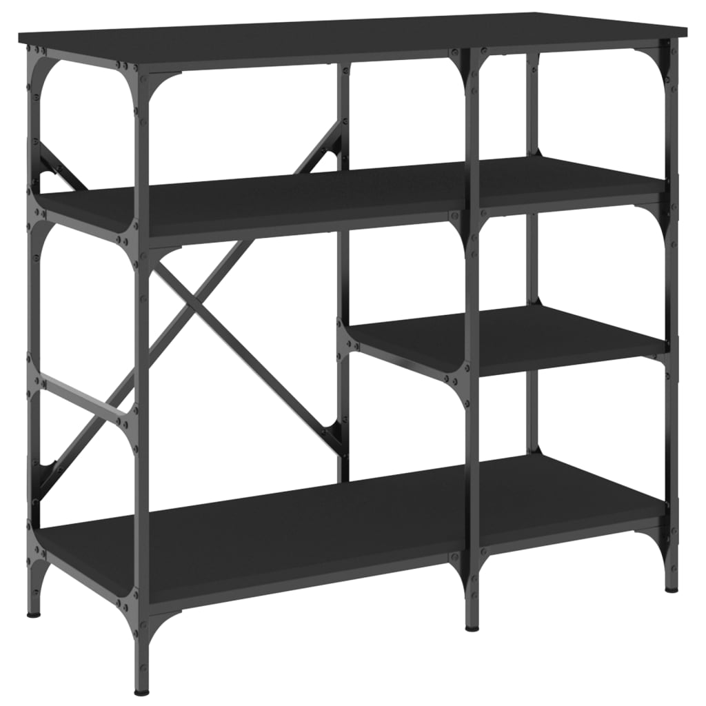 Mobile da Cucina Nero 90x40x84 cm Legno Multistrato e Metallo - homemem39