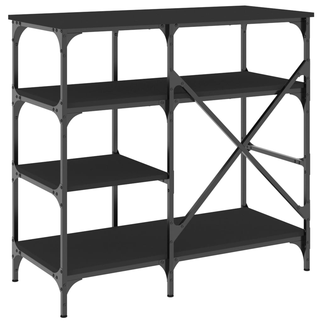 Mobile da Cucina Nero 90x40x84 cm Legno Multistrato e Metallo - homemem39