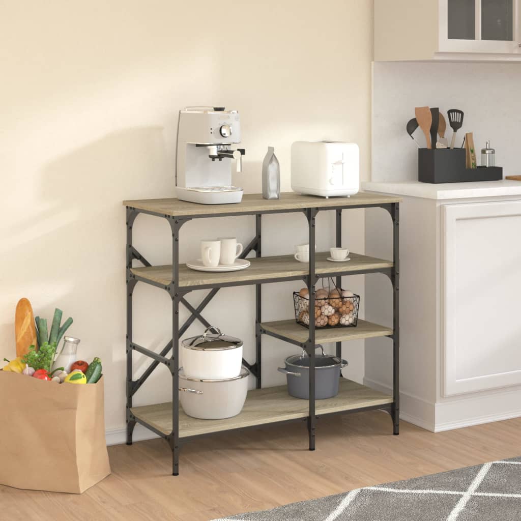 Mobile Cucina Rovere Sonoma 90x40x84 cm Multistrato e Metallo - homemem39