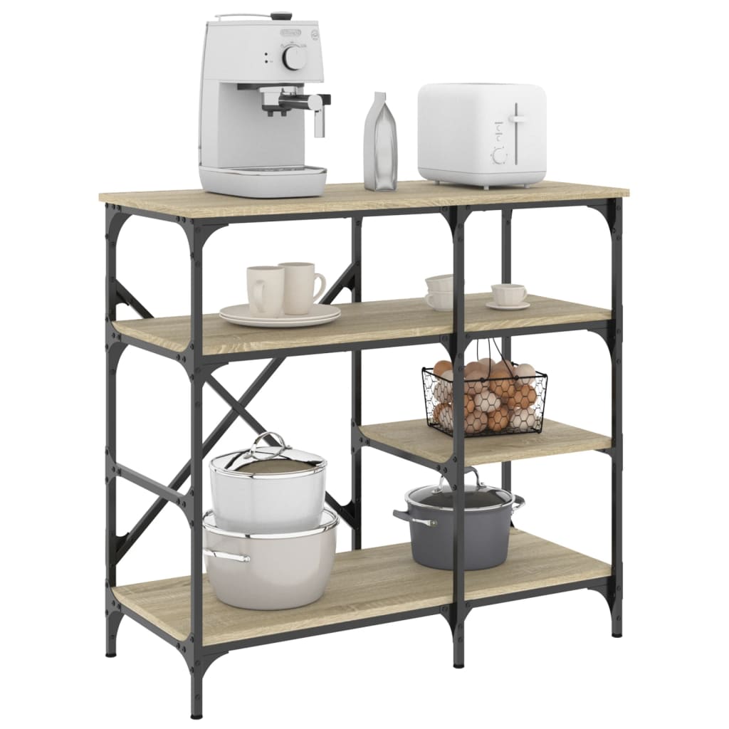 Mobile Cucina Rovere Sonoma 90x40x84 cm Multistrato e Metallo - homemem39