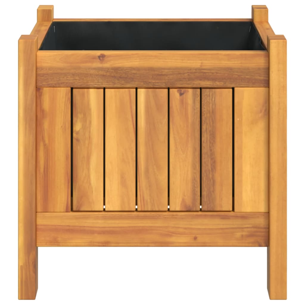 Fioriera Giardino con Rivestimento 31x31x30 cm Massello Acacia - homemem39