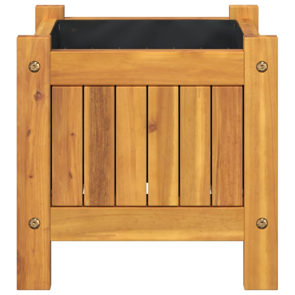 Fioriera Giardino con Rivestimento 31x31x30 cm Massello Acacia - homemem39