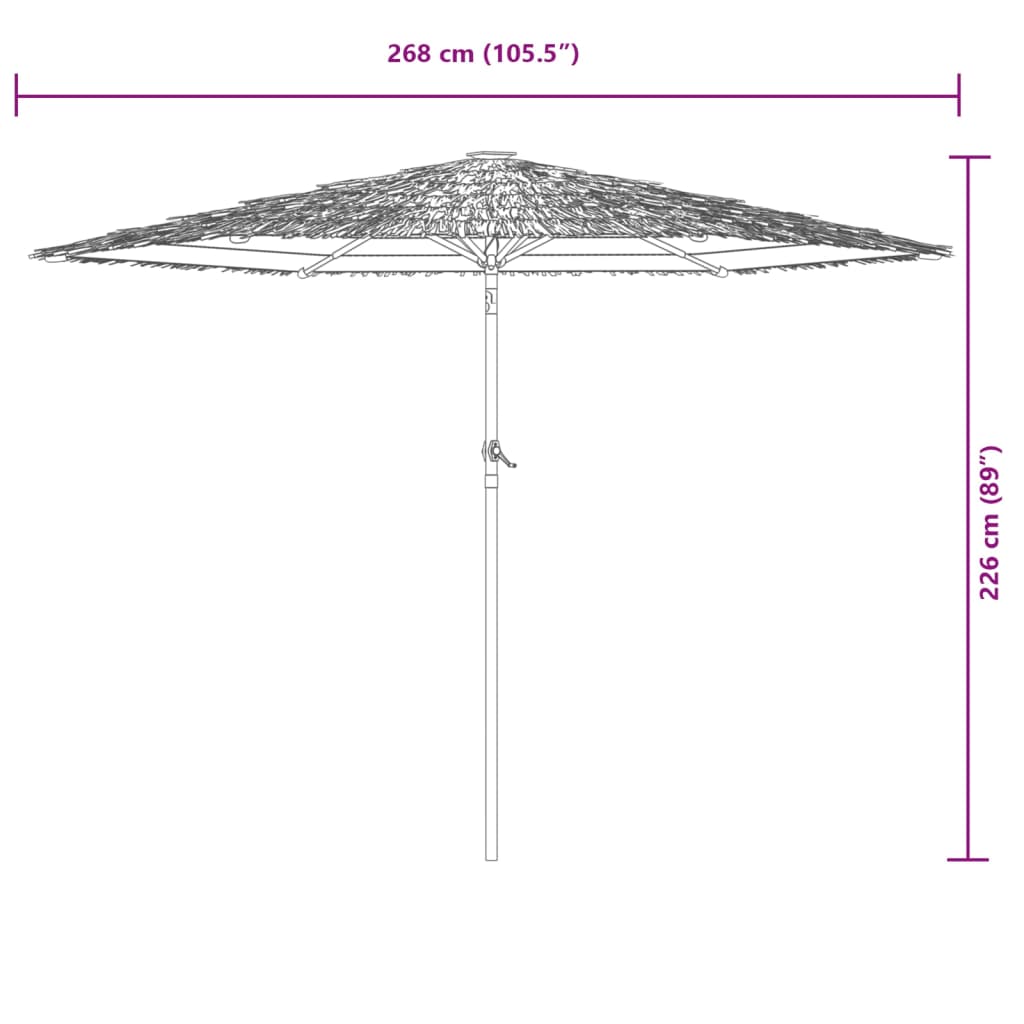 Ombrellone Giardino con Palo in Acciaio Marrone 268x268x226 cm | homemem39