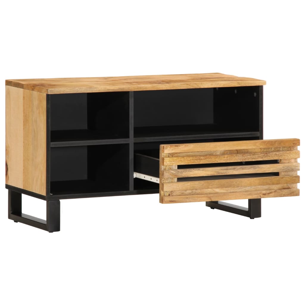 Mobile Porta TV 80x34x46 cm in Legno Massello di Mango Grezzo