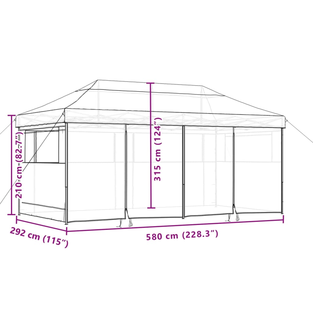 Tendone per Feste Pieghevole Pop-Up con 4 Pareti Terracotta | homemem39
