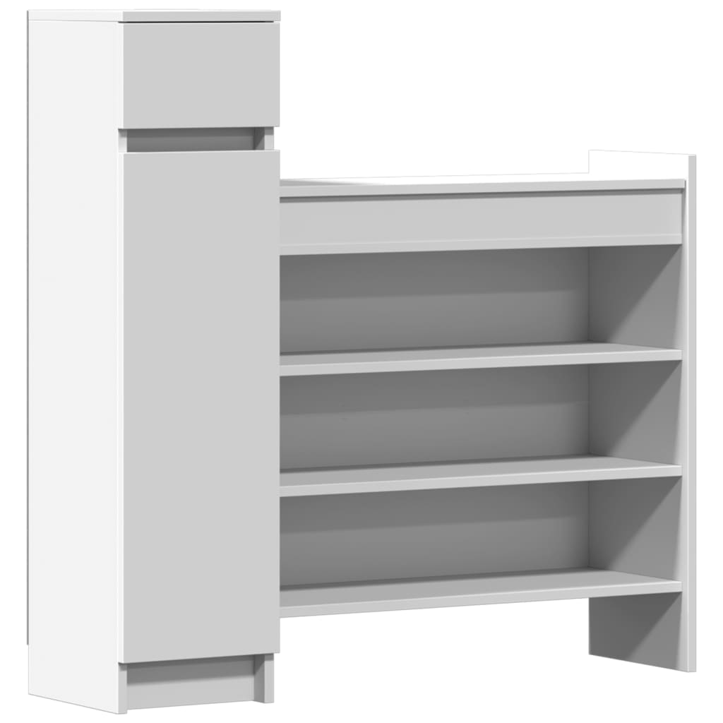 Scarpiera Bianca 100,5x28x100 cm in Legno Multistrato - homemem39