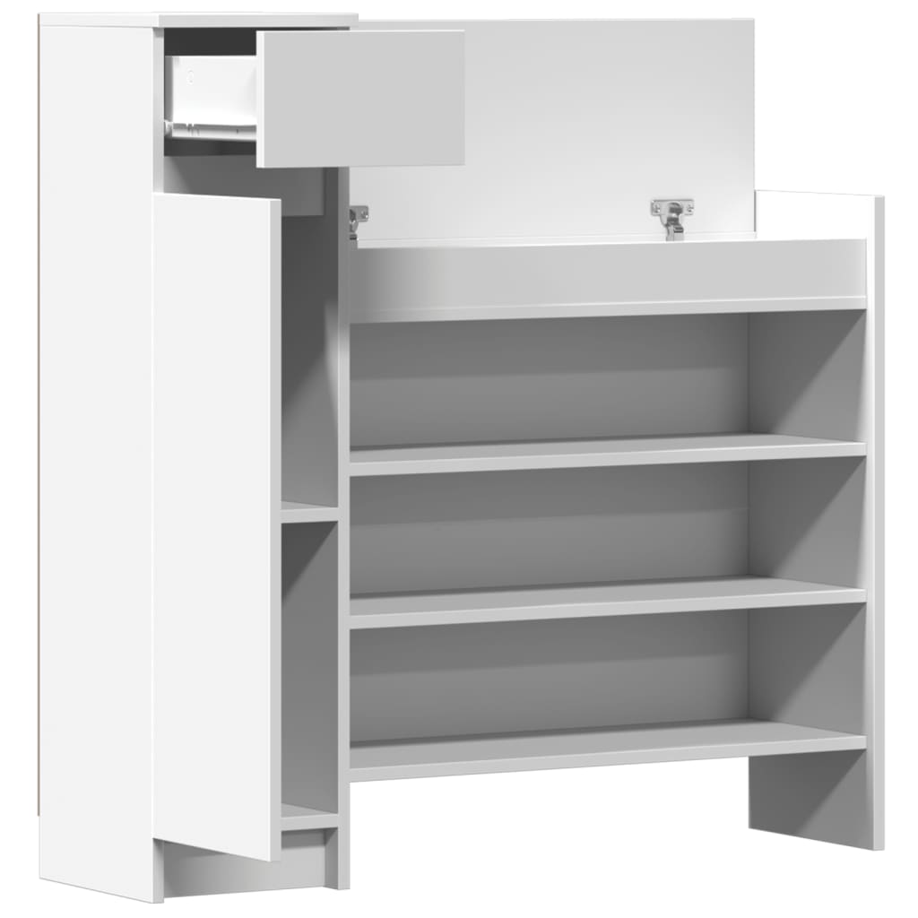 Scarpiera Bianca 100,5x28x100 cm in Legno Multistrato - homemem39