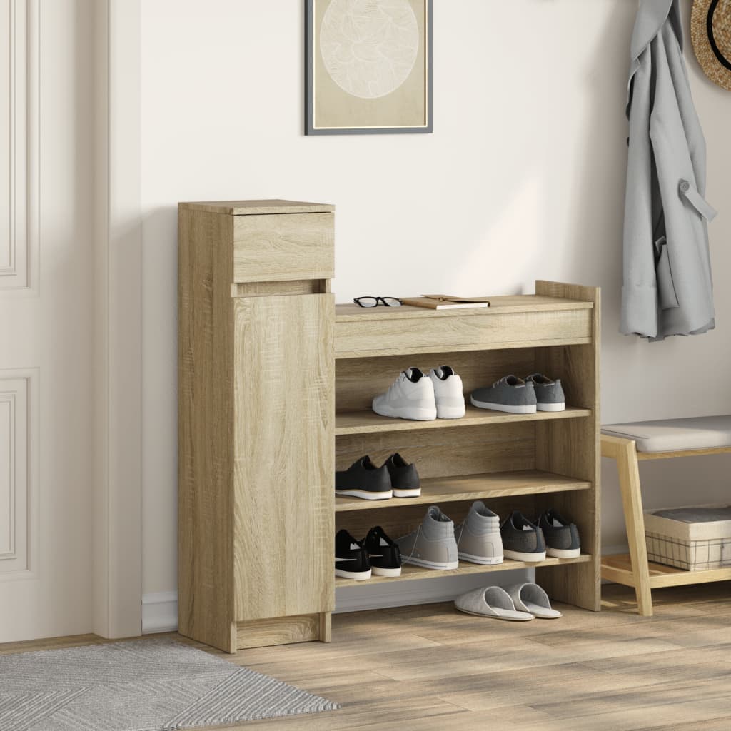 Scarpiera Rovere Sonoma 100,5x28x100 cm in Legno Multistrato - homemem39