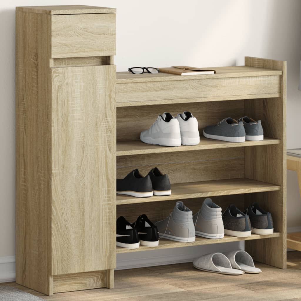 Scarpiera Rovere Sonoma 100,5x28x100 cm in Legno Multistrato - homemem39