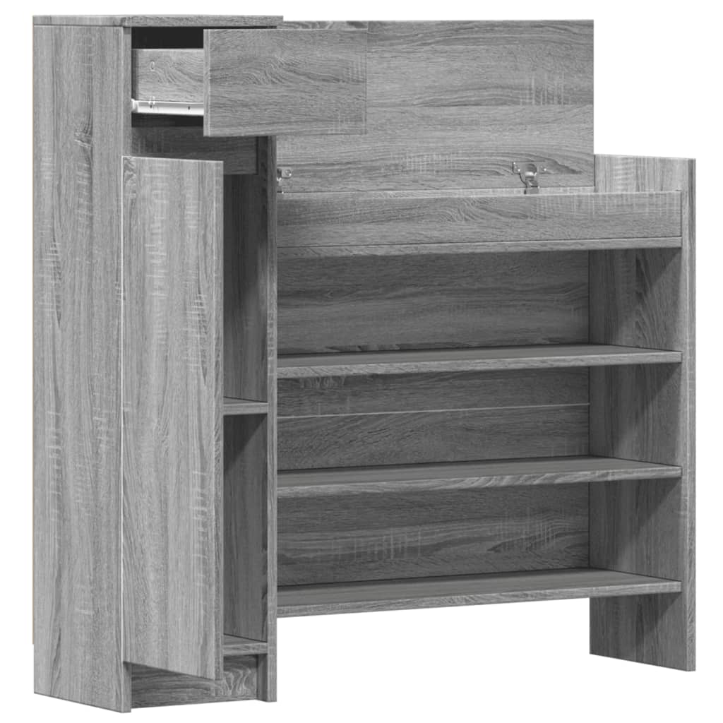 Scarpiera Grigio Sonoma 100,5x28x100 cm in Legno Multistrato - homemem39