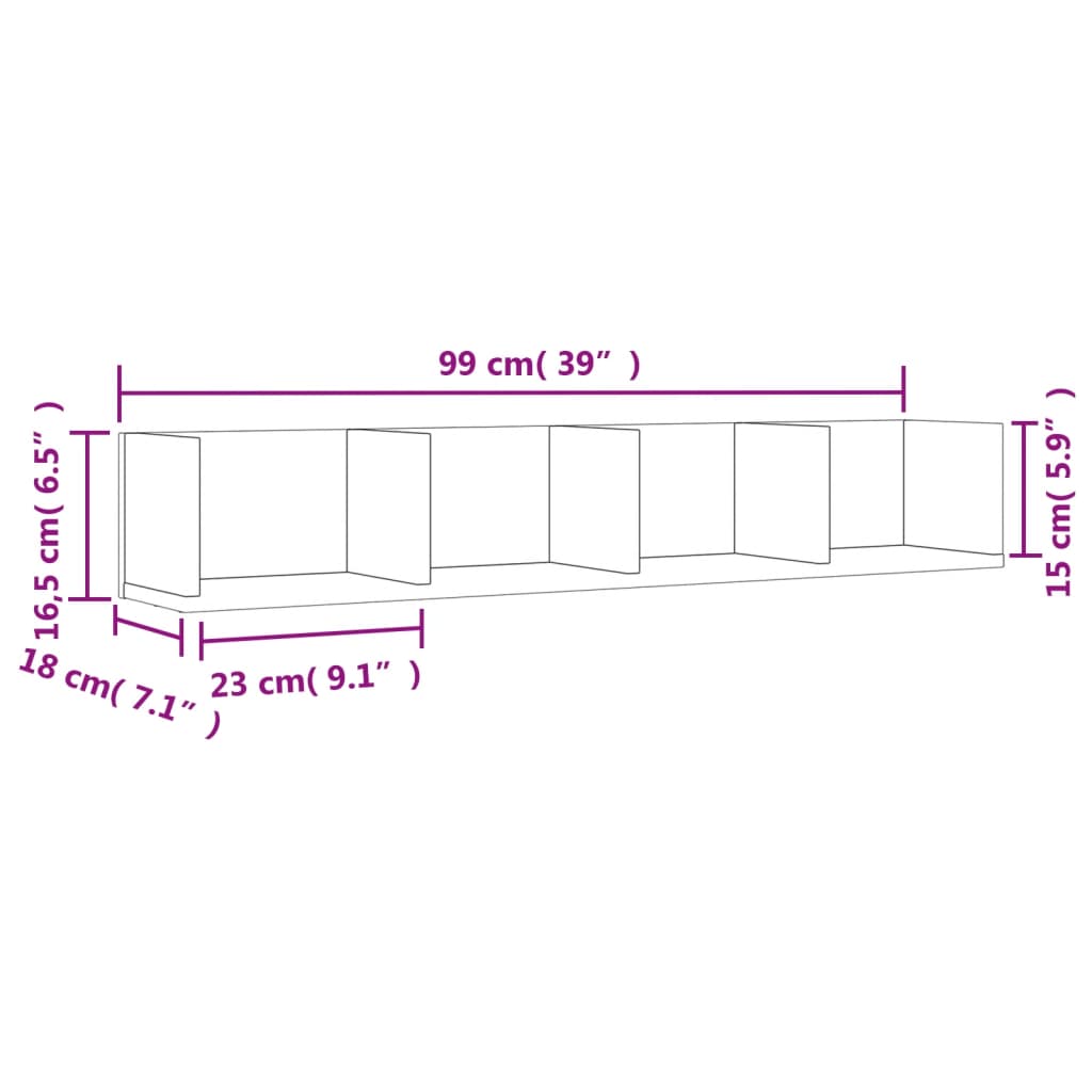 Mobili Parete 2 pz Grigio Sonoma 99x18x16,5cm Legno Multistrato | homemem39