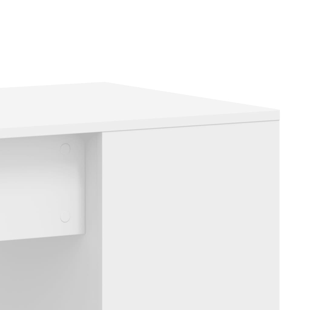 Scrivania Bianca 102x50x75 cm in Legno Multistrato - homemem39