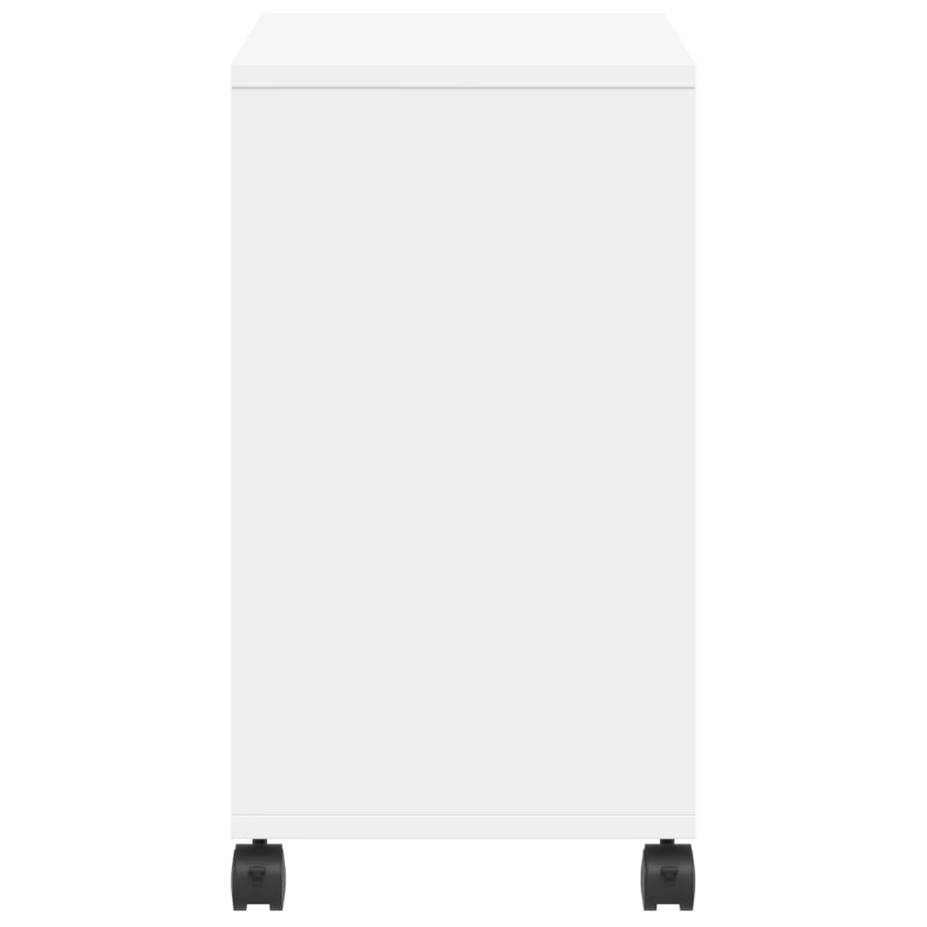 Tavolino con Ruote Bianco 50x30x55 cm in Legno Multistrato - homemem39