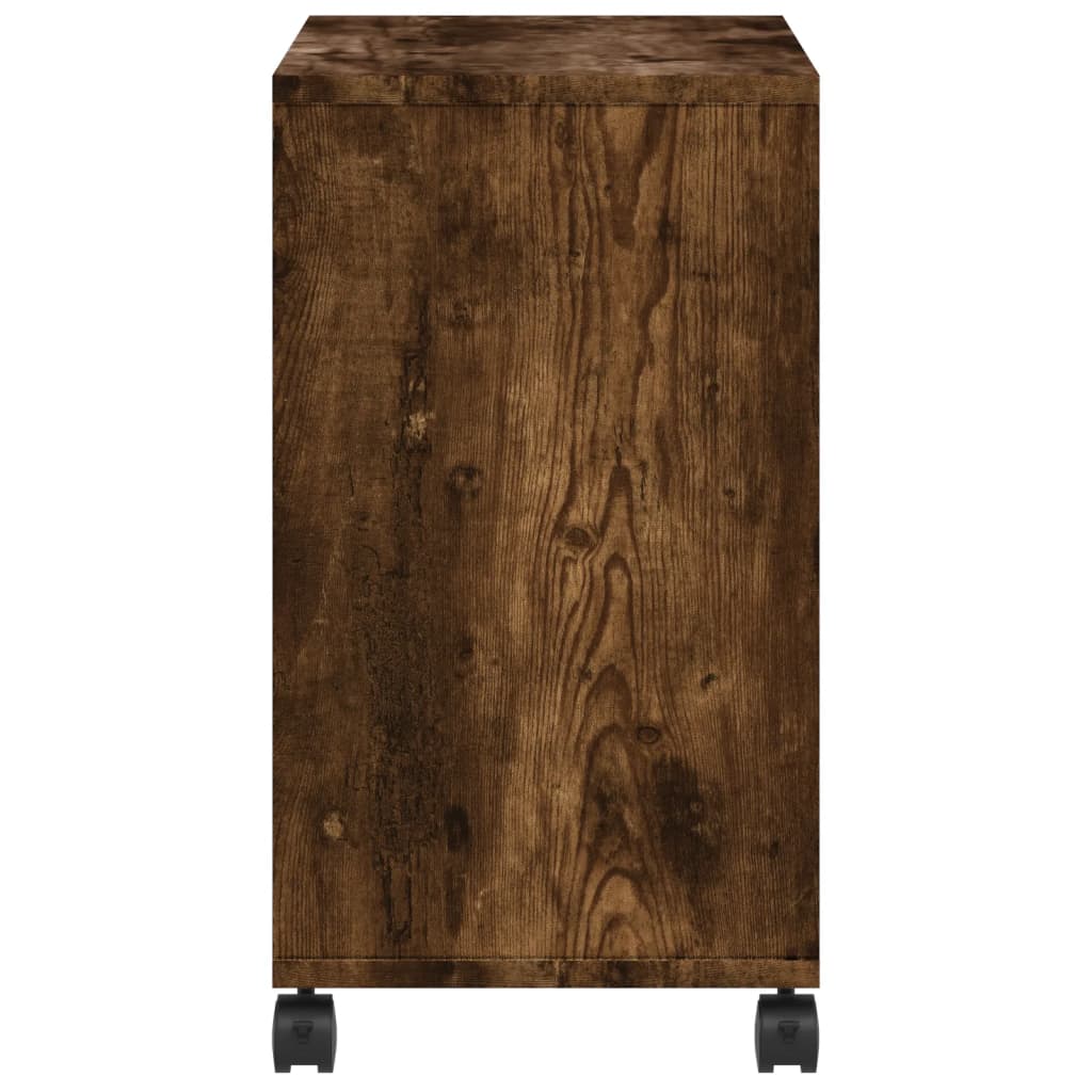 Tavolino con Ruote Rovere Fumo 50x30x55 cm in Legno Multistrato - homemem39