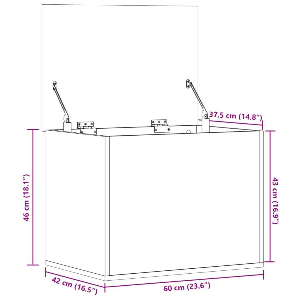Contenitore Portaoggetti Bianco 60x42x46 cm Legno Multistrato | homemem39