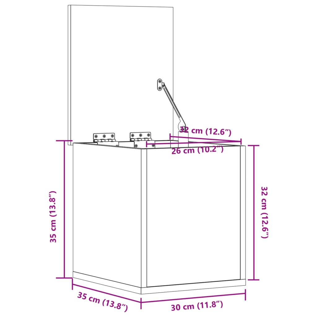 Contenitore Portaoggetti Grigio Sonoma 30x35x35 cm Truciolato | homemem39