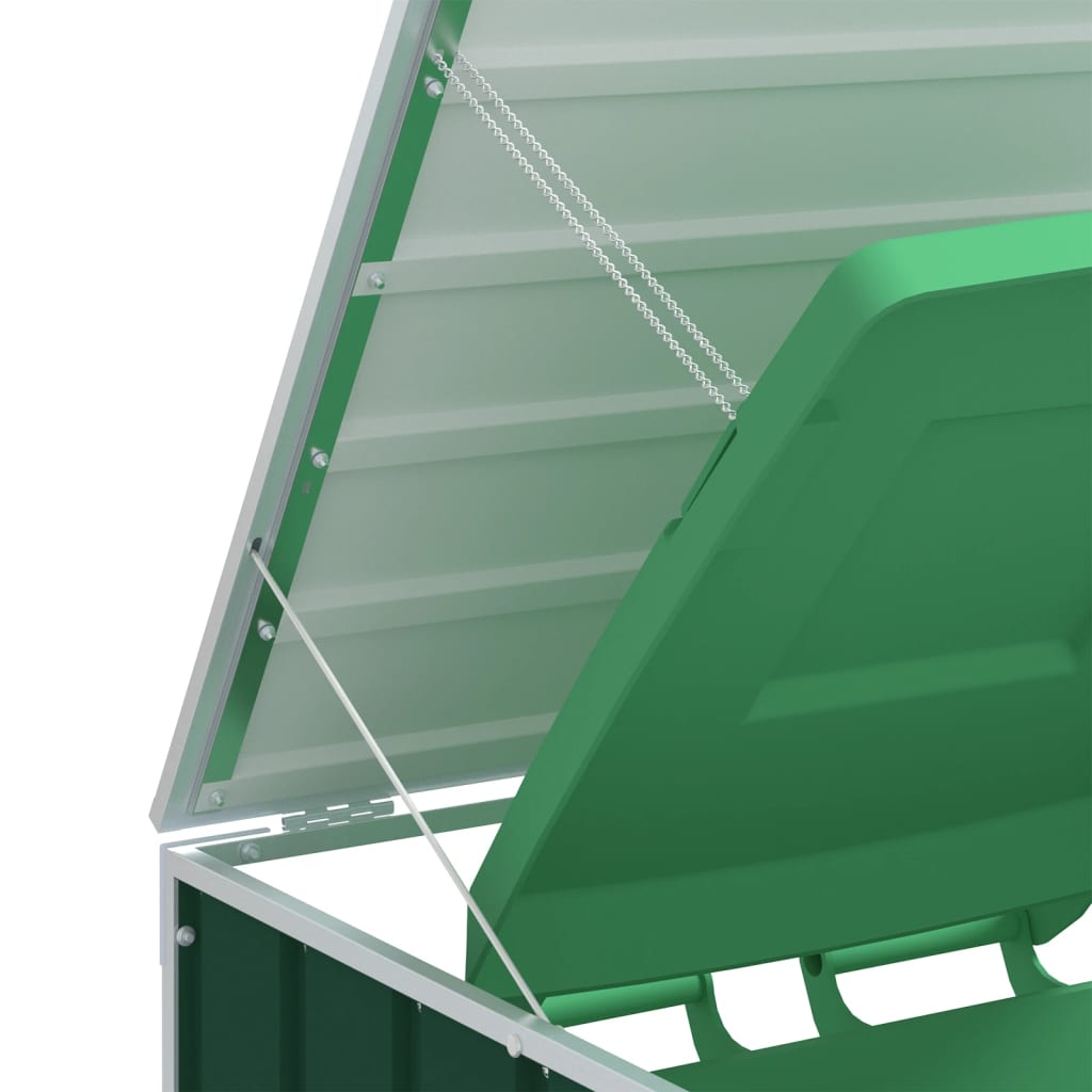 Copribidone con Ruote per 3 Bidoni Verde 216x81x115 cm Acciaio - homemem39