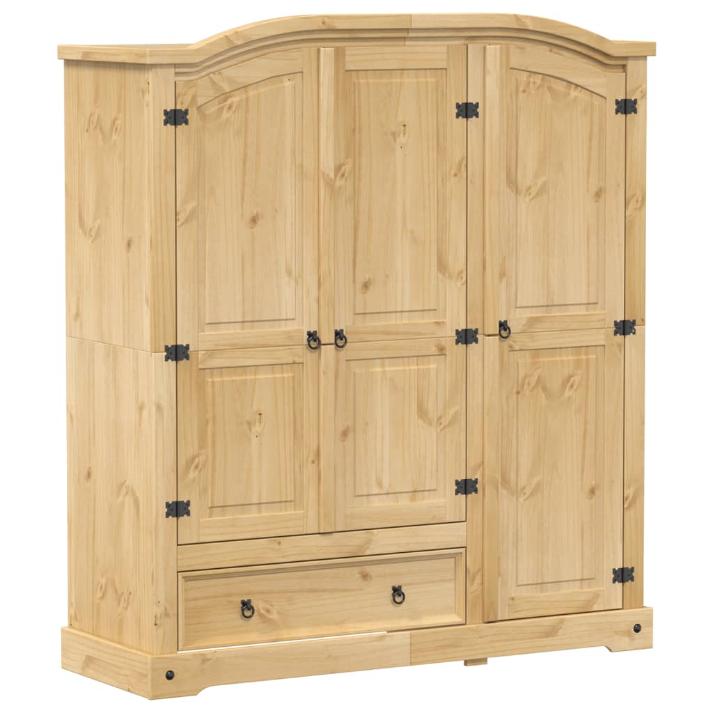Armadio Corona 151,5x52x170 cm in Legno Massello di Pino - homemem39