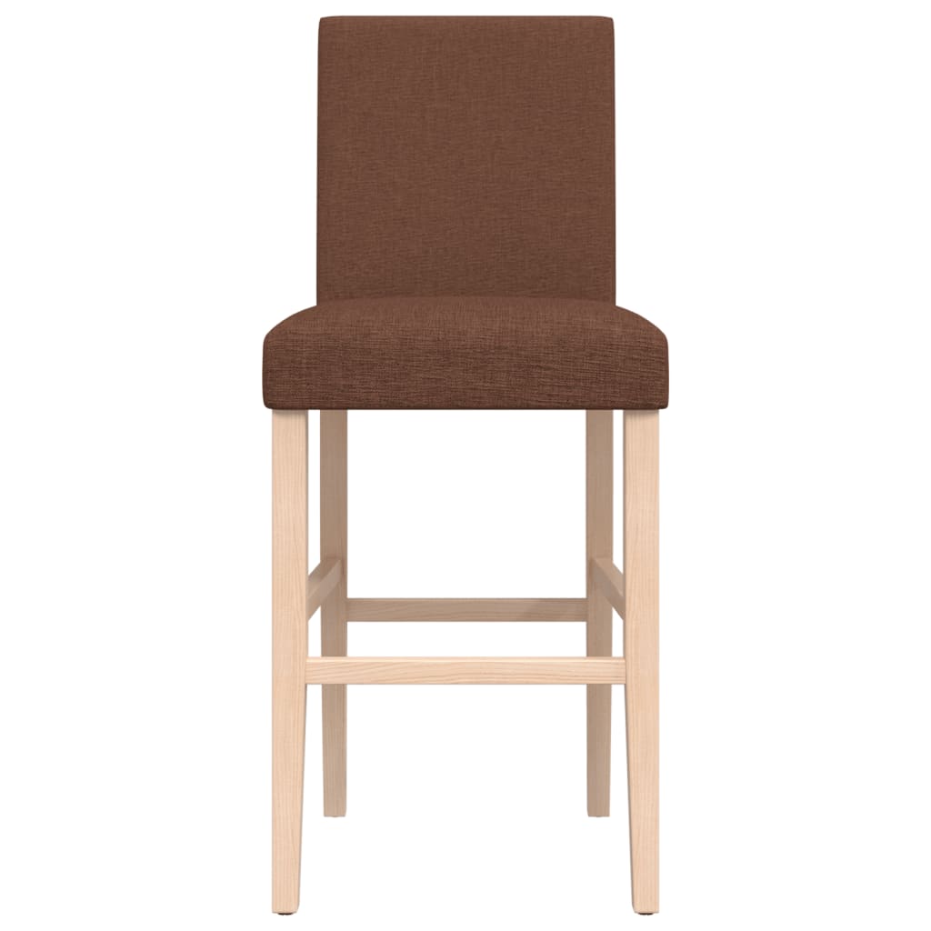 Sedie da Bar 2 pz in Legno Massello di Hevea e Tessuto - homemem39