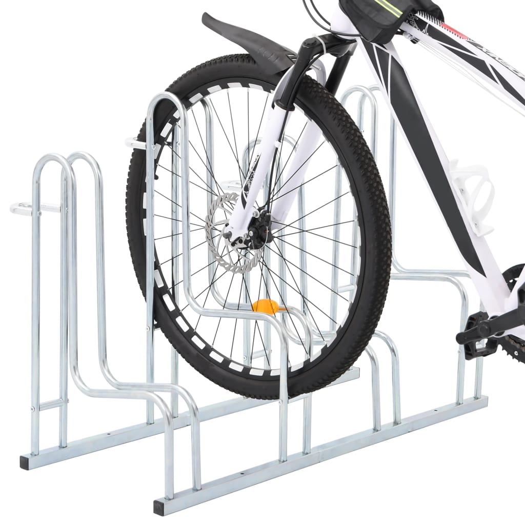 Supporto per 4 Bici da Pavimento Autoportante Acciaio Zincato - homemem39