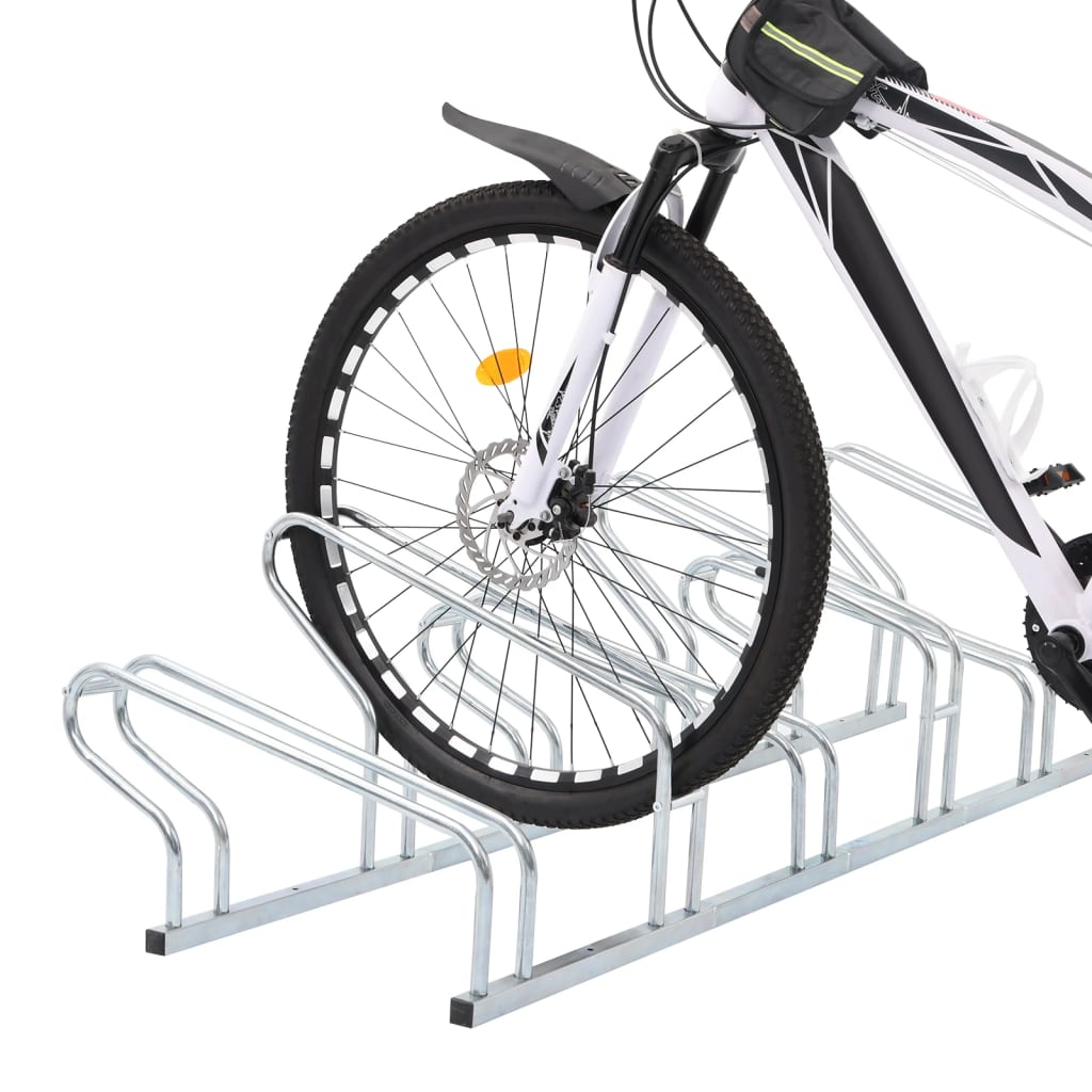 Supporto per 6 Bici da Pavimento Autoportante Acciaio Zincato - homemem39