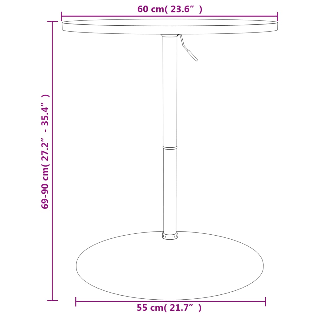 Tavolino Bar Nero 60x60x90 cm Legno Multistrato Acciaio Cromato - homemem39