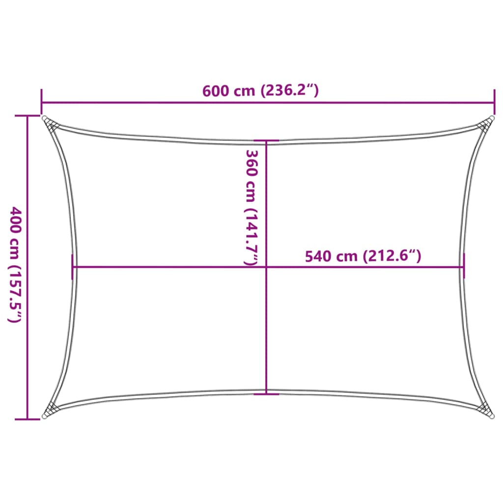 Vela Parasole 160 g/m² Rettangolare Grigio Chiaro 4x6 m in HDPE | homemem39