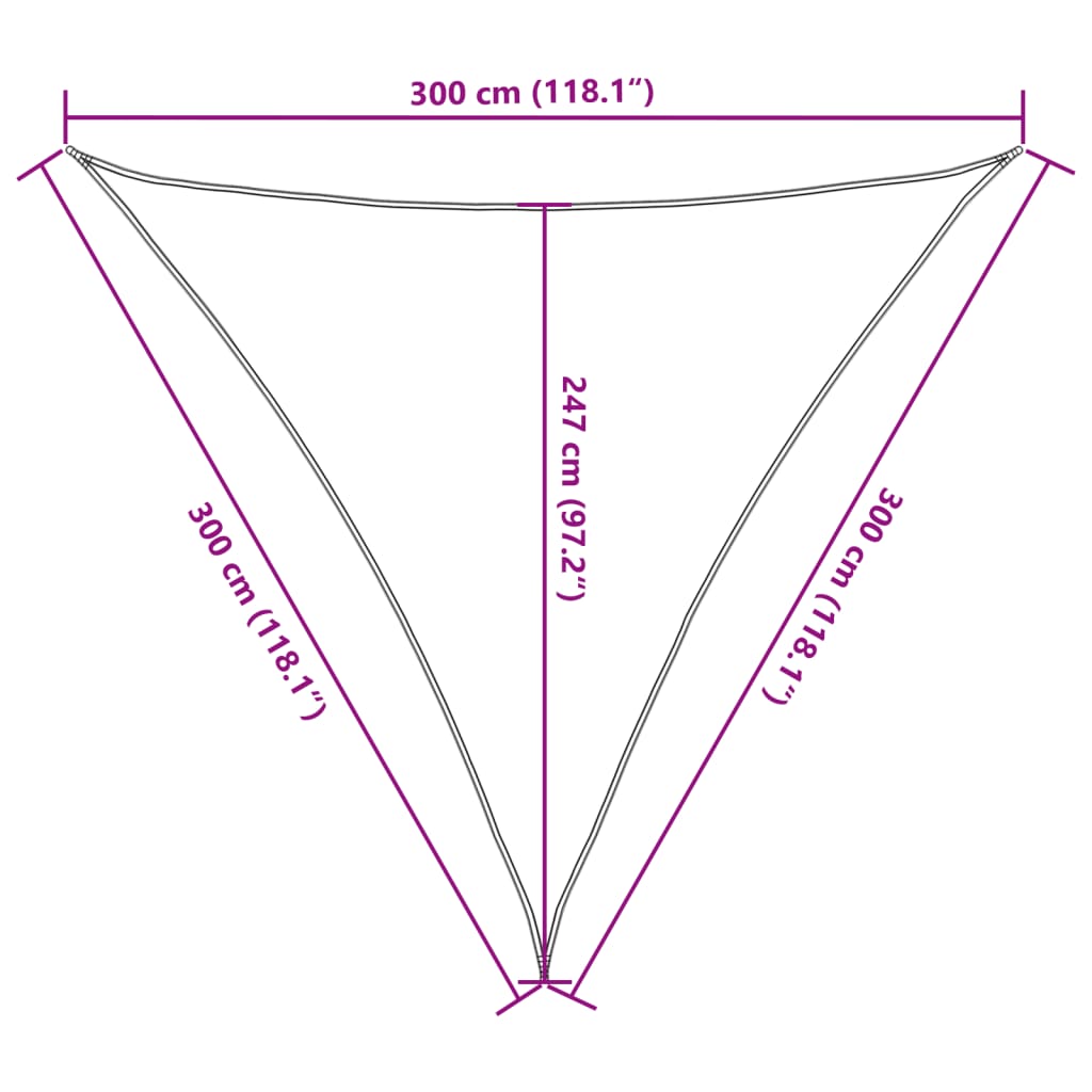 Vela Parasole 160 g/m² Triangolare 3x3x3 m in HDPE | homemem39