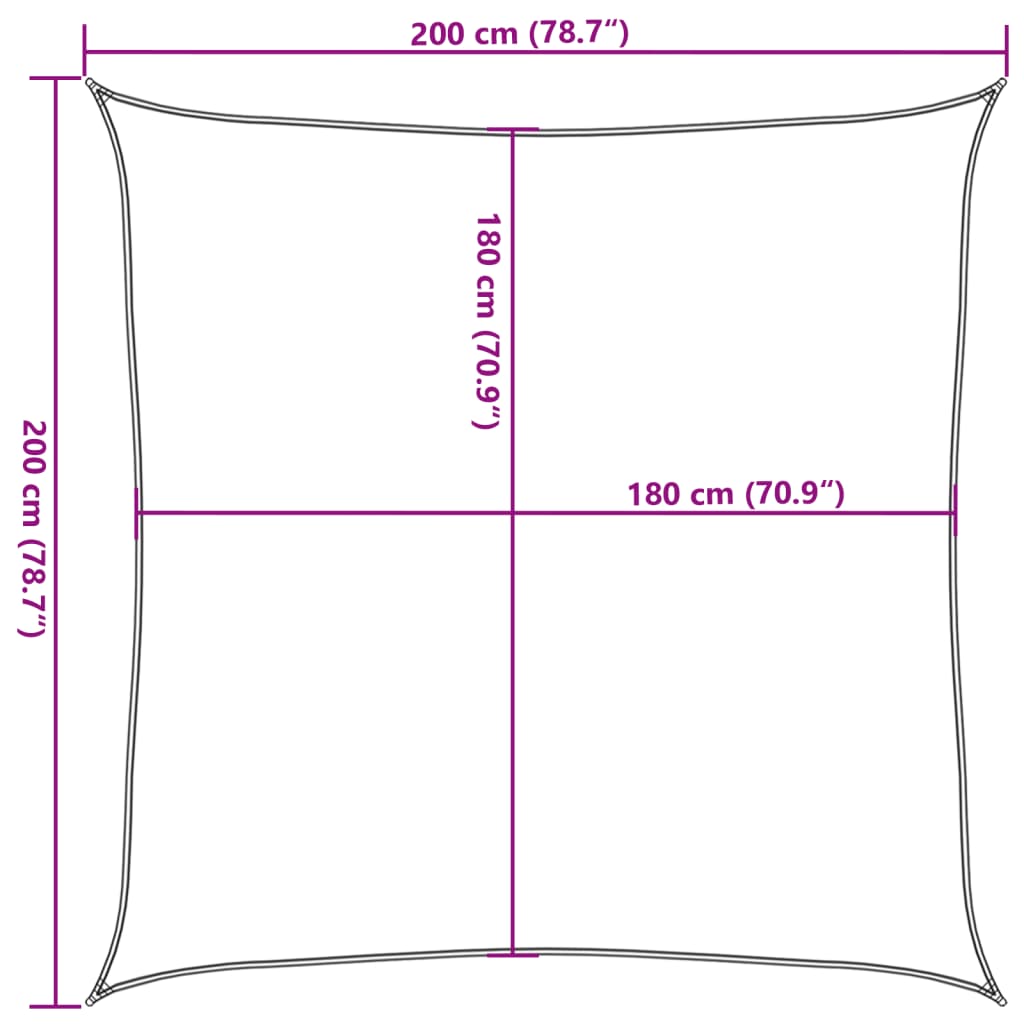 Vela Parasole 160 g/m² Quadrata Sabbia 2x2 m in HDPE | homemem39