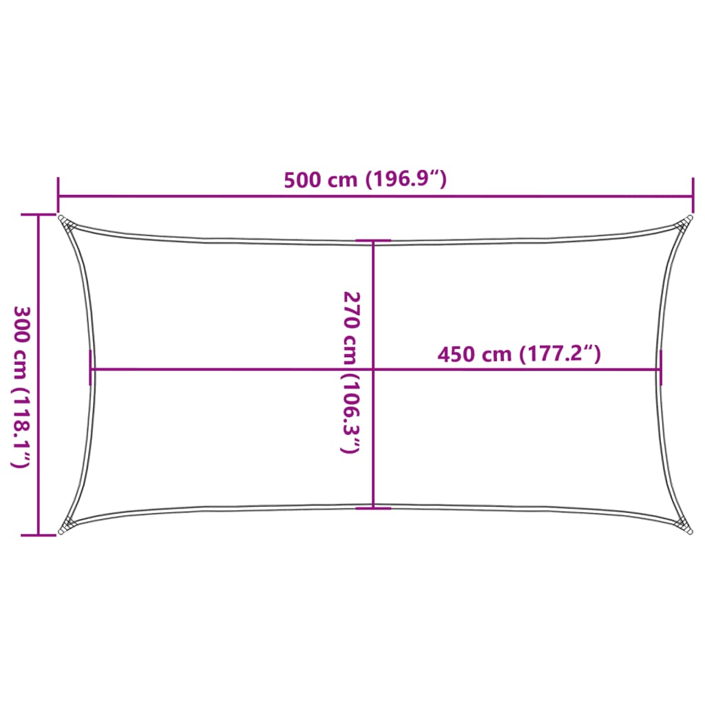 Vela Parasole 160 g/m² Rettangolare Sabbia 3x5 m in HDPE | homemem39