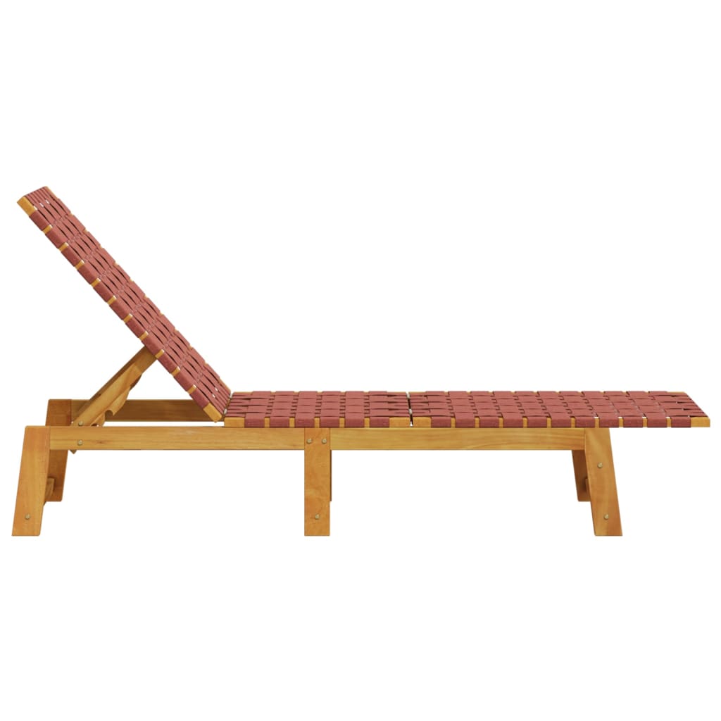 Lettini Prendisole 2pz Rossi Legno Massello di Acacia e Tessuto - homemem39