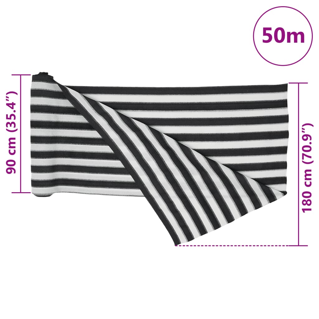 Rete per Privacy Antracite e Bianca 1,8x50 m in HDPE 75 g/m² | homemem39