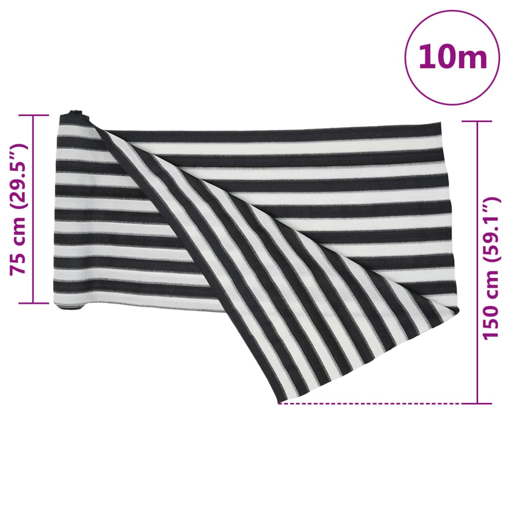 Rete per Privacy Antracite e Bianca 1,5x10 m in HDPE 150 g/m² | homemem39