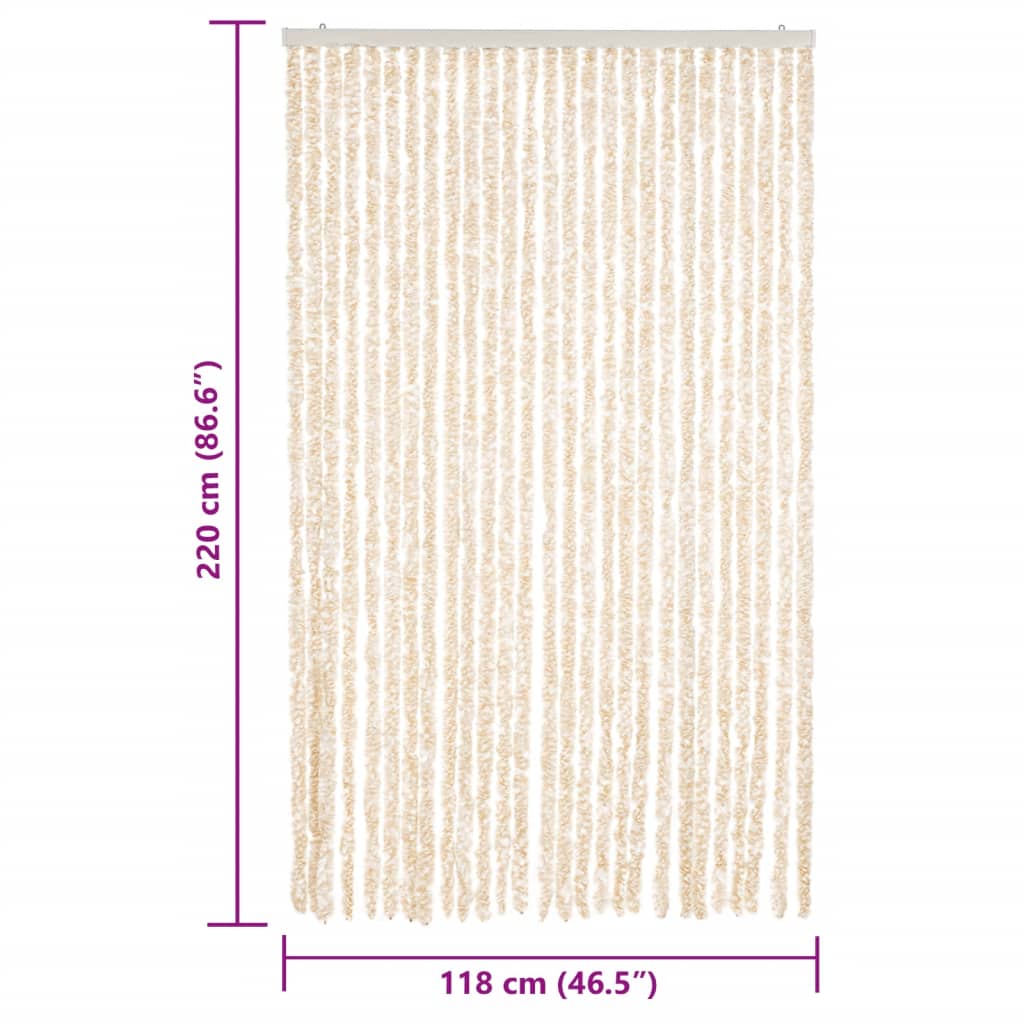 Tenda Antimosche Beige e Bianca 118x220 cm in Ciniglia | homemem39
