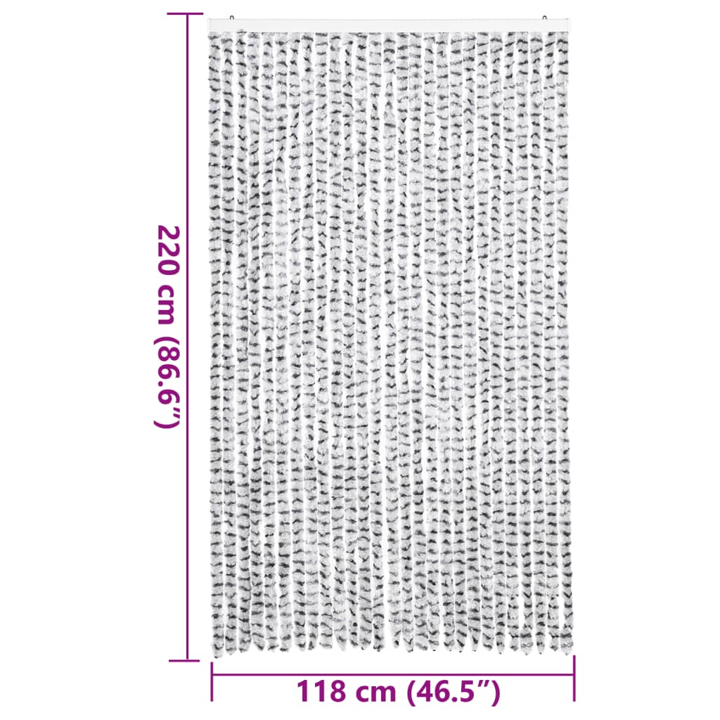 Tenda Antimosche Grigio Chiaro e Grigio Scuro in Ciniglia