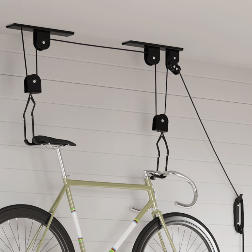 Sollevatori per Bici con Supporto a Soffitto 2 pz 20 kg - homemem39