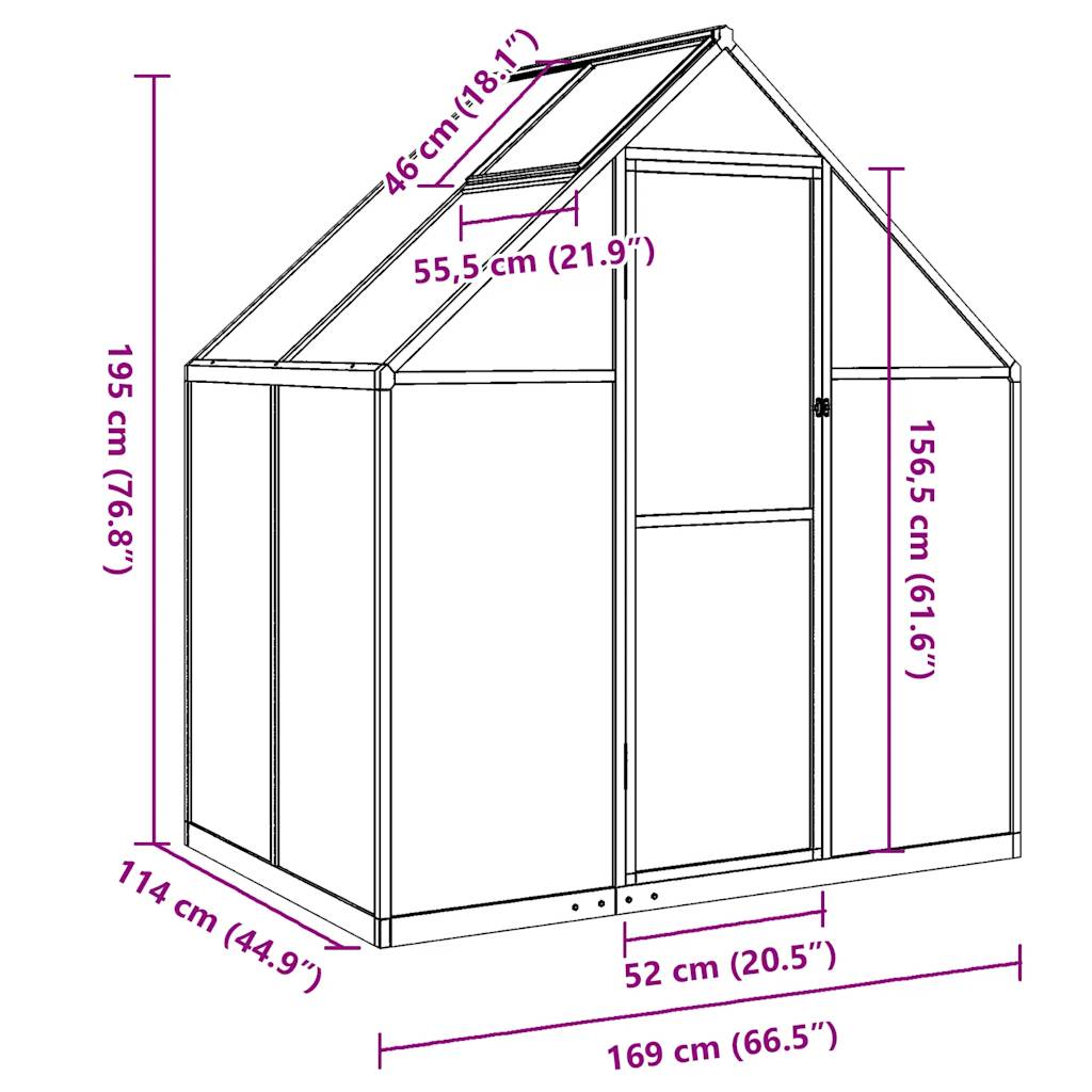 Telaio Serra con Base Argento 169x114x195 cm in Alluminio - homemem39