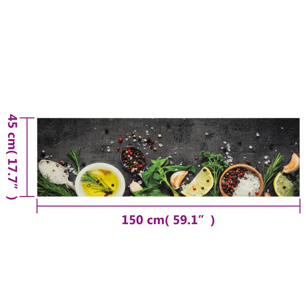 Tappeto da Cucina Lavabile Spezie 45x150 cm Velluto | homemem39