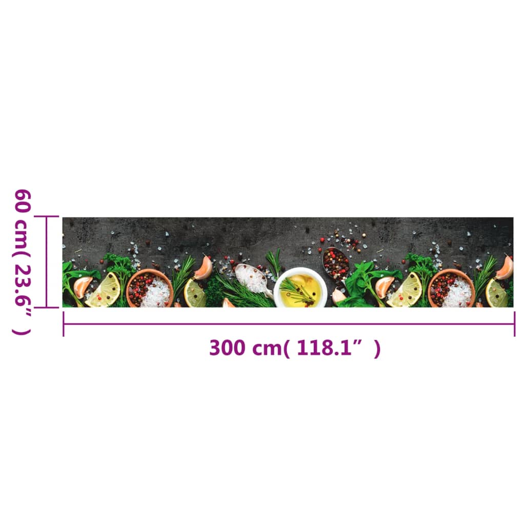 Tappeto da Cucina Lavabile Spezie 60x300 cm Velluto | homemem39