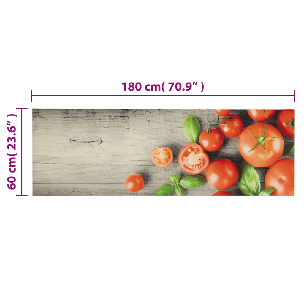 Tappeto da Cucina Lavabile Pomodori 60x180 cm in Velluto - homemem39