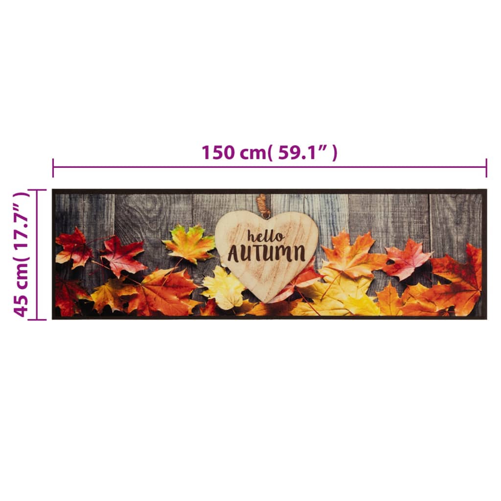 Tappeto da Cucina Lavabile Autunno 45x150 cm in Velluto | homemem39