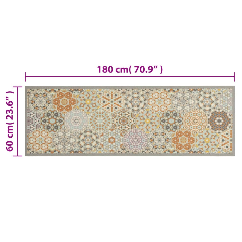 Tappeto da Cucina Lavabile Pastello Esagono 60x180 cm Velluto | homemem39
